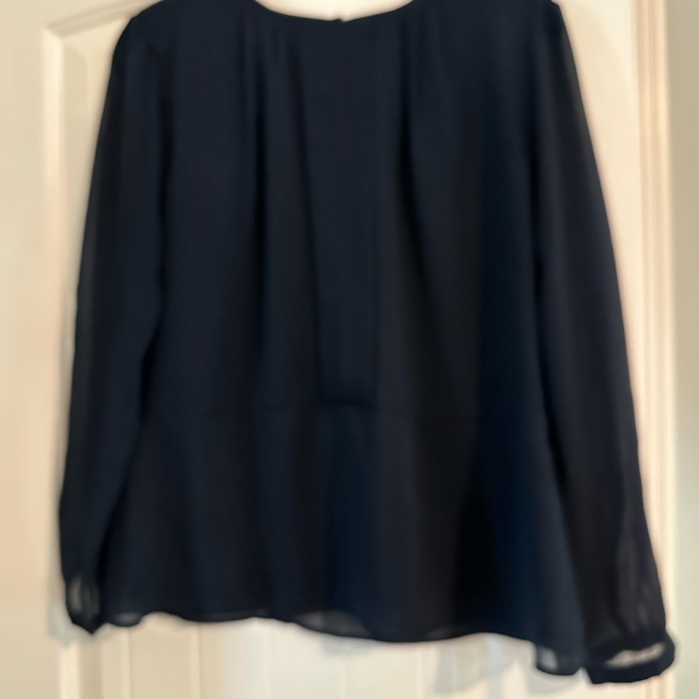 Ann Taylor Factory Elegant Navy Blue Women's Top